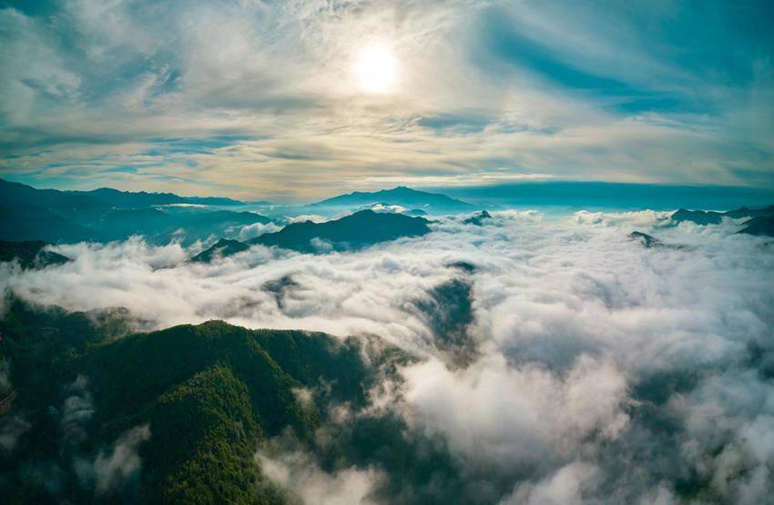 四川平武：风景美初夏，云海遇“公园”