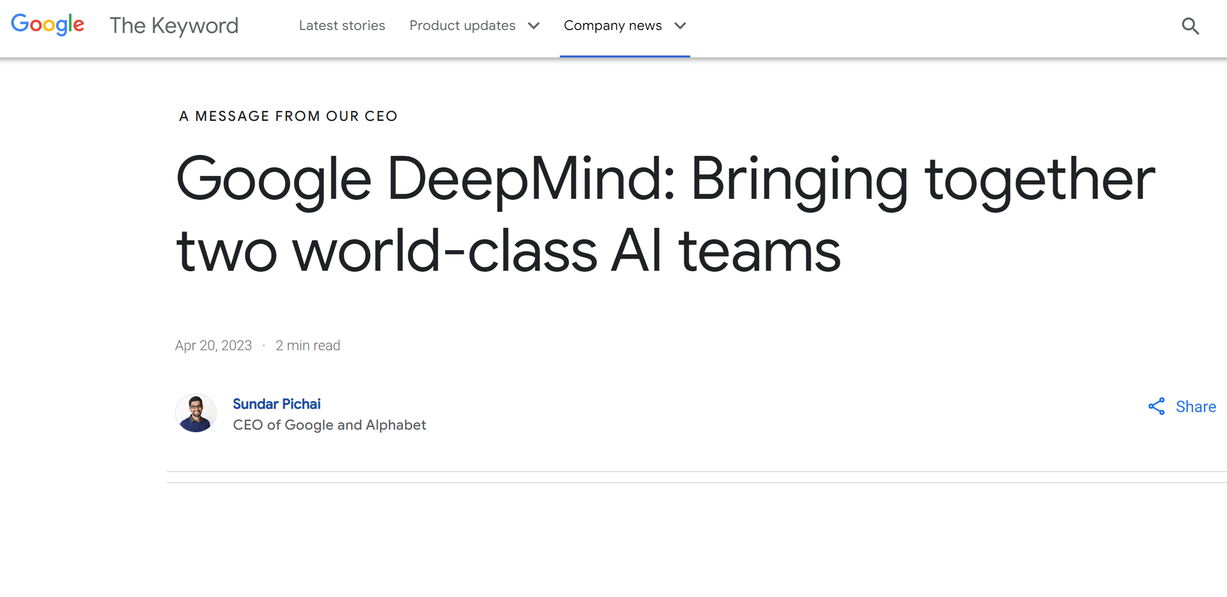 谷歌合并旗下两大AI部门，曾开发阿尔法狗、换脸核心算法